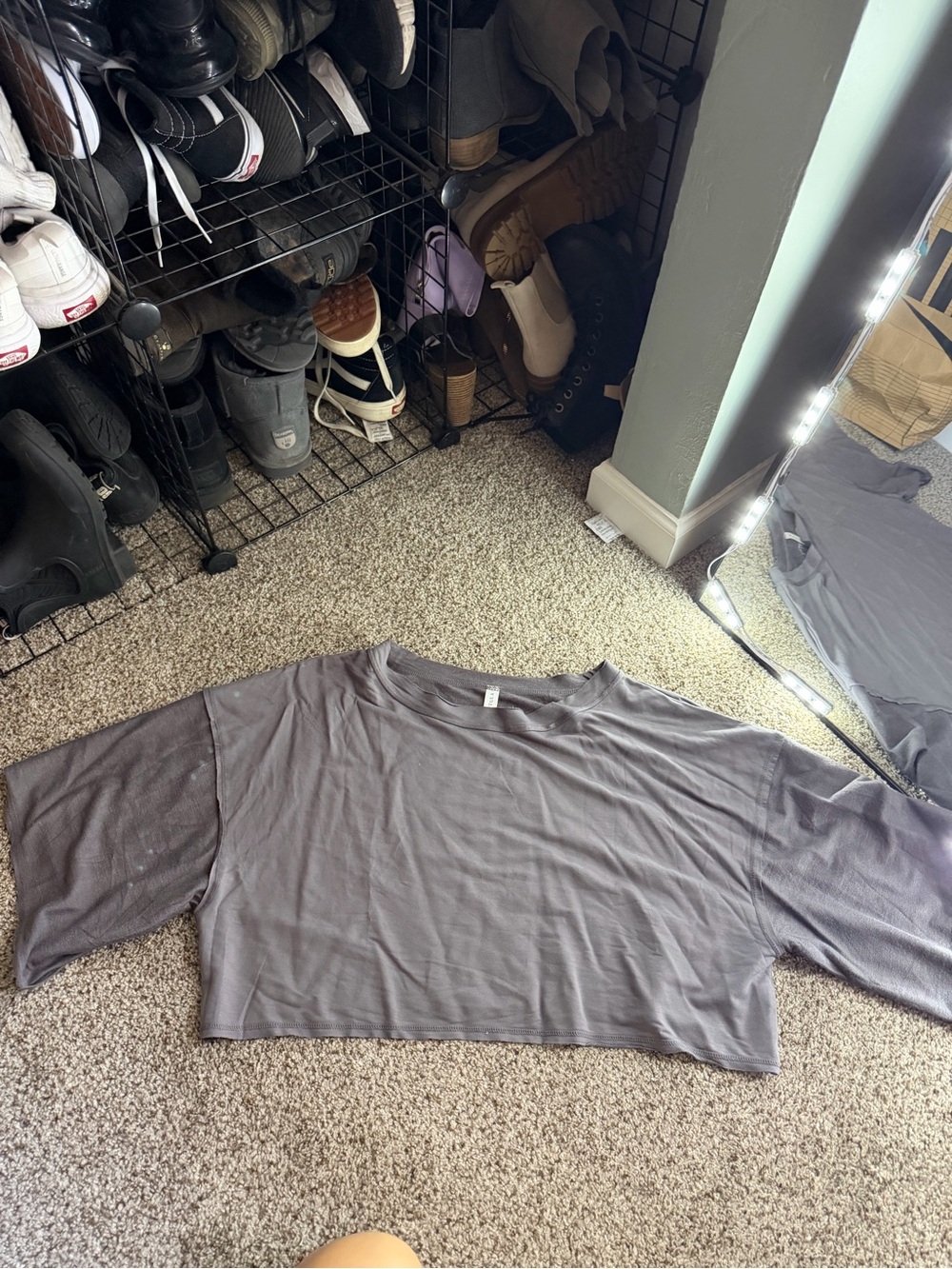 Ptula Boxy Cropped Gray Tee